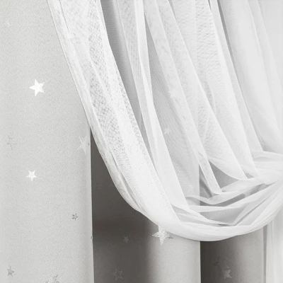 Star Sheer Insulated Grommet Blackout Window Curtain Panel Set - Lush Décor 5 Star Sheer Insulated Grommet Blackout Window Curtain Panel Set - Lush Décor - Image 5