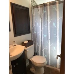 Bird On The Tree Shower Curtain Gray/Blue - Lush Décor -Home Decoration Promotion GUEST d1ced115 3115 406f 91ee 201f368bf616