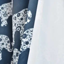 2pk 52"x84" Light Filtering Elephant Parade Curtain Panels Navy - Lush Décor -Home Decoration Promotion GUEST d5725c81 6d65 4add 9eb8 273354f08758