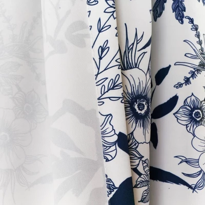 2pk 52"x95" Light Filtering Botanical Garden Curtain Panels Navy - Lush Décor 4 2pk 52"x95" Light Filtering Botanical Garden Curtain Panels Navy - Lush Décor - Image 4