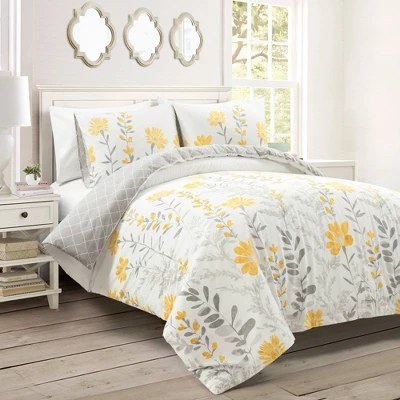 3pc Aprile Cotton Duvet Cover Set Yellow/Gray - Lush Décor 7 3pc Aprile Cotton Duvet Cover Set Yellow/Gray - Lush Décor - Image 7