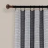 Set Of 2 Farmhouse Button Striped Yarn Dyed Woven Cotton Window Curtain Panels - Lush Décor