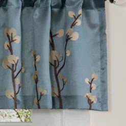84"x18" Cocoa Flower Window Valance Blue - Lush Décor -Home Decoration Promotion GUEST db885db5 2e65 4279 a76e 29bf2aaa5fcc