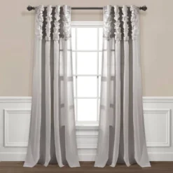 84"x52" Ruched Waterfall Linen Window Curtain Panel - Lush Décor -Home Decoration Promotion GUEST db9a986f 2a15 430a 9415 c63fed781e59