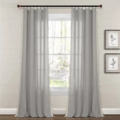 84"x40" Linen Tassel Window Curtain Panel - Lush Décor -Home Decoration Promotion GUEST dc6352f6 550f 462e 9d03 55de4ff6ab1b