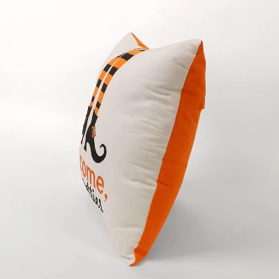 20"x20" Oversize Welcome Pretties Halloween Square Throw Pillow White - Lush Décor 2 20"x20" Oversize Welcome Pretties Halloween Square Throw Pillow White - Lush Décor - Image 2