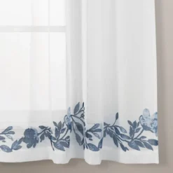 Set Of 2 Tanisha Sheer Window Curtain Panels Navy Blue - Lush Décor -Home Decoration Promotion GUEST e379f850 59af 4cfb 8402 0f738846c339