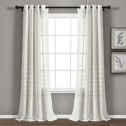Set Of 2 52"x84" Bridie Sheer Window Curtain Panels - Lush Décor -Home Decoration Promotion GUEST e7c2b840 5042 457a 874b e961f03005d1