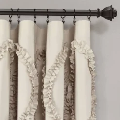 1pc 54"x84" Light Filtering Avon Curtain Panel Beige - Lush Décor