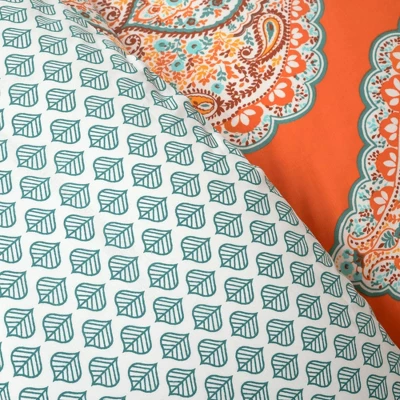 3pc Harley Cotton Duvet Cover Set Tangerine - Lush Décor 6 3pc Harley Cotton Duvet Cover Set Tangerine - Lush Décor - Image 6