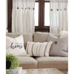 1pc Light Filtering Farmhouse Linen Button Window Curtain Panel - Lush Décor 9 1pc Light Filtering Farmhouse Linen Button Window Curtain Panel - Lush Décor -Home Decoration Promotion GUEST f2688cf1 3ca5 40f9 8944 a9809964c82b