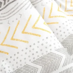 50"x60" Hygge Geo Reversible Cotton Throw Blanket Yellow/Gray - Lush Décor -Home Decoration Promotion GUEST f3cf4177 d8c8 415e a7ab d4a370cb6509