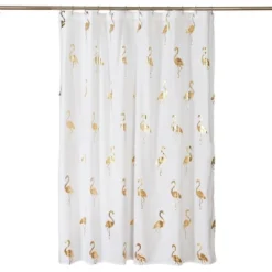 Flamingo Shower Curtain Gold - Lush Décor -Home Decoration Promotion GUEST f587a28e 04ab 4ac4 996a b1bc782a3e9c