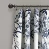 2pk 52"x95" Light Filtering Botanical Garden Curtain Panels Navy - Lush Décor