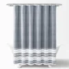 Nantucket Yarn Dyed Cotton Tassel Fringe Shower Curtain - Lush Décor