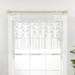 30"x40" Boho Macrame Leaf Cotton Kitchen Curtain Valance - Lush Décor -Home Decoration Promotion GUEST f83ff7d3 8b2a 4cba 8951 4861f41343e3