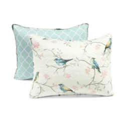 Lush Décor 3pc Botanical Bird And Flower Oversized Reversible Quilt Set White/Blue/Yellow -Home Decoration Promotion GUEST fb4aafab b04a 4aaf 882e 9f390d14de2a